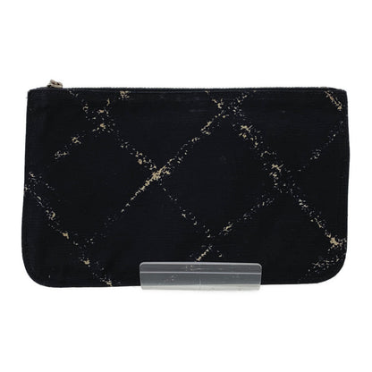 Chanel Pouch BLK Nylon Plaid