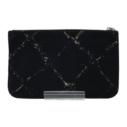 Chanel Pouch BLK Nylon Plaid