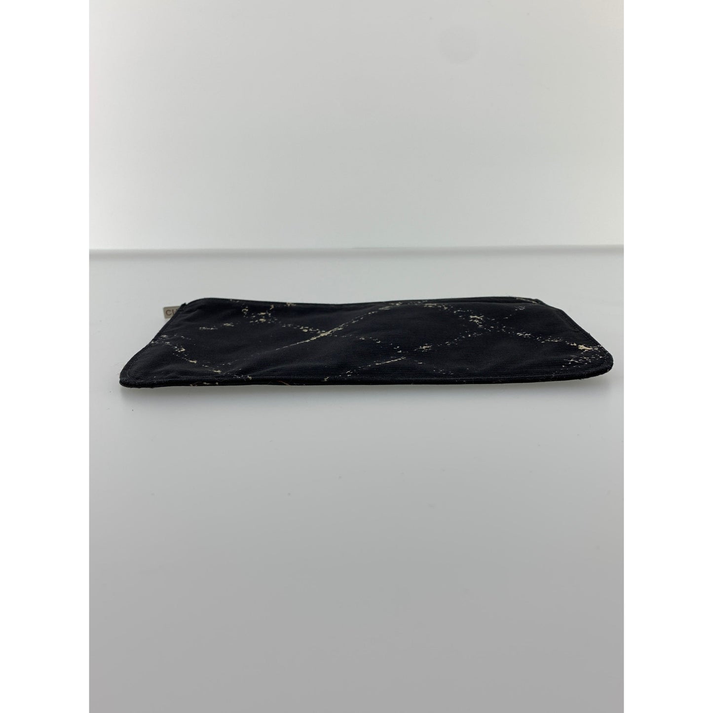 Chanel Pouch BLK Nylon Plaid