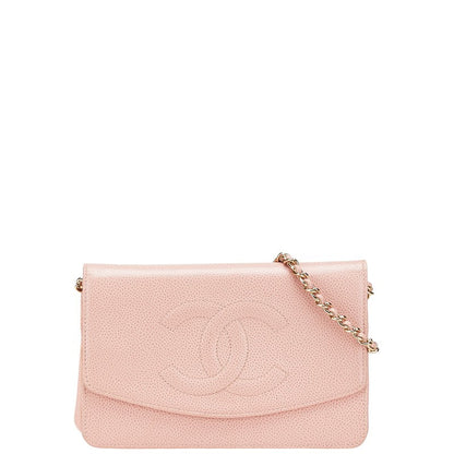 Chanel Coco Mark Caviar Chain Shoulder Wallet