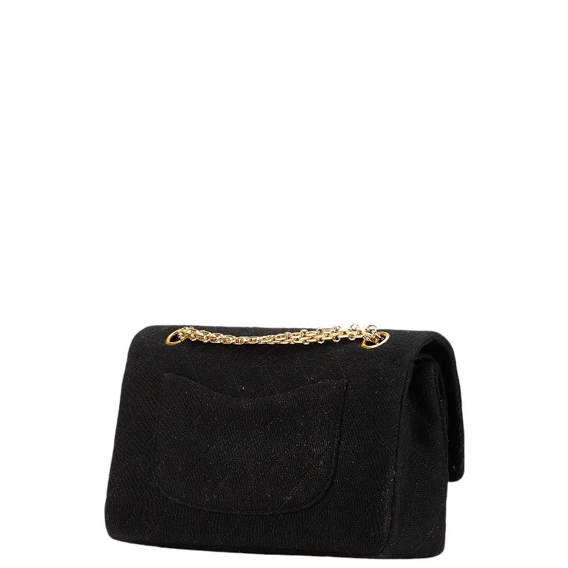 Chanel Matelasse Double Flap Cotton Shoulder Bag