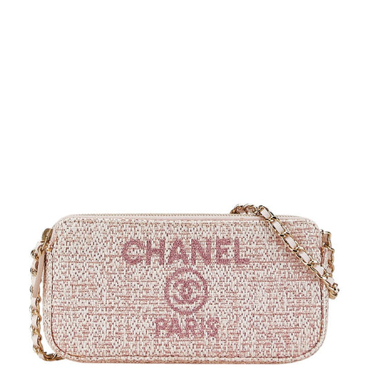 Chanel Deauville Tweed Leather Shoulder Bag