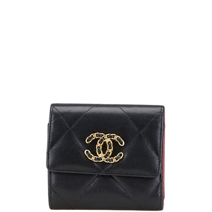 Chanel 19 Coco Mark Lambskin Small Flap Wallet