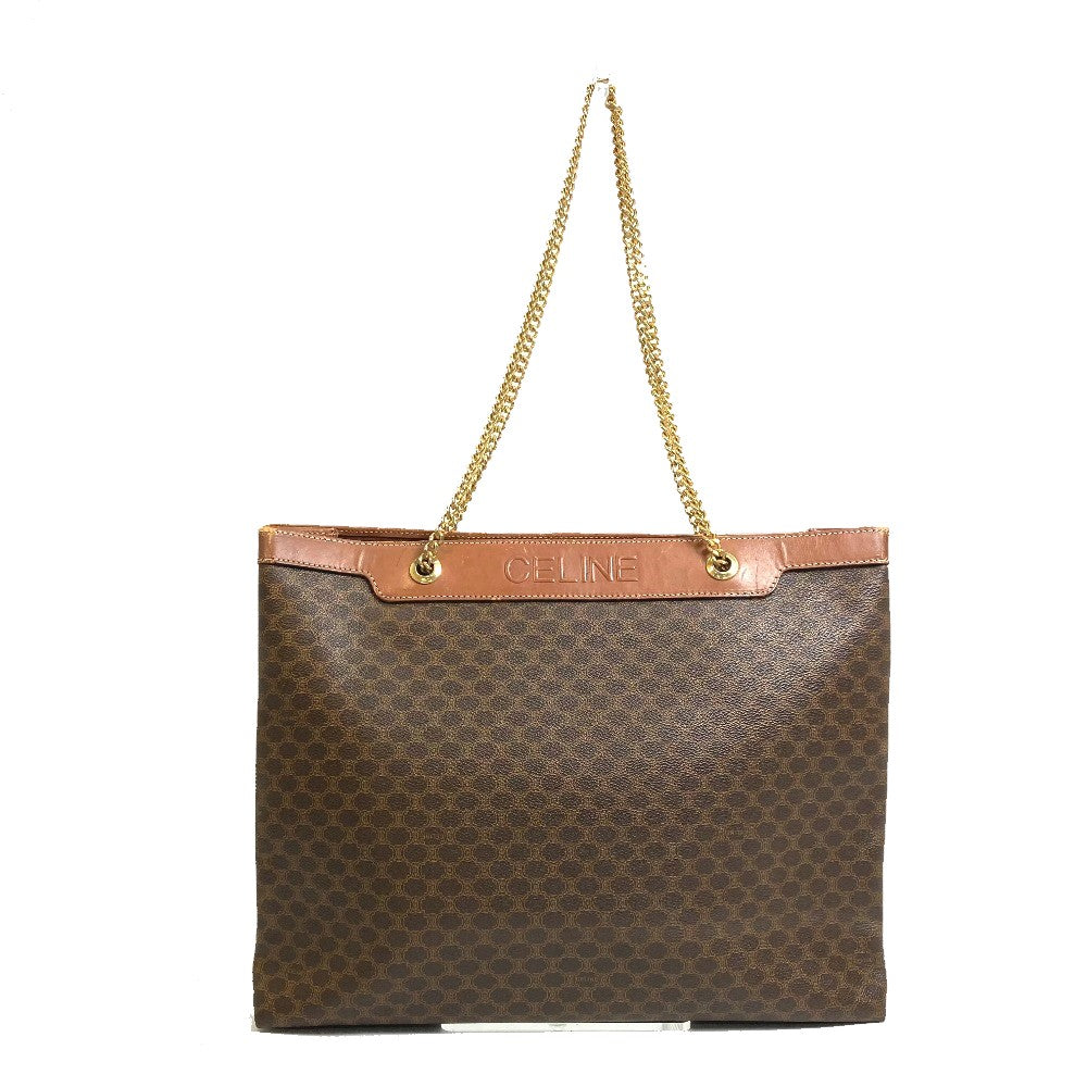 CELINE Tote Bag PVC / Leather Brown Macadam Women Used