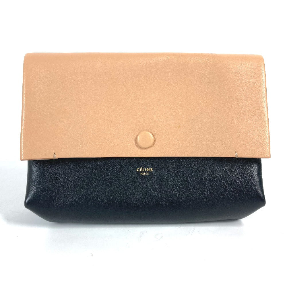 CELINE Pouch leather beige clutch bag bag Phoebe Philo Pouch Women Used