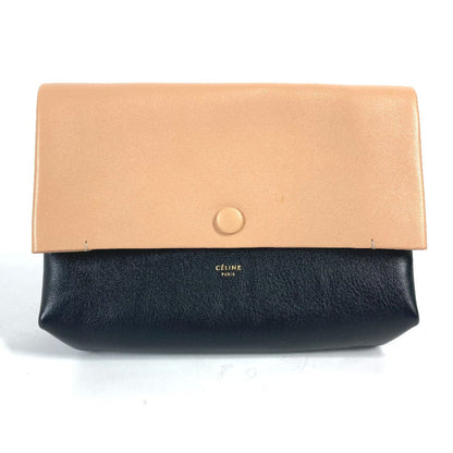 CELINE Pouch leather beige clutch bag bag Phoebe Philo Pouch Women Used