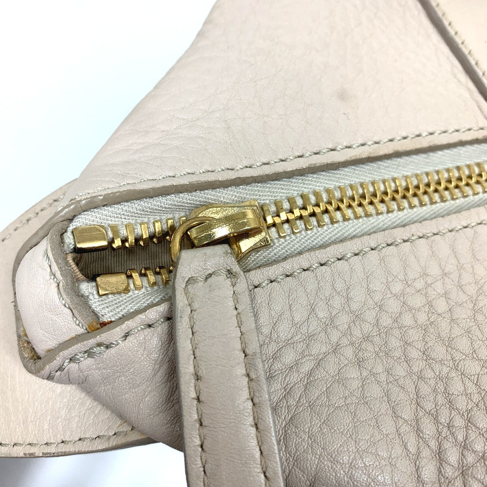 CELINE Handbag leather beige Old logo Mini Boston Women Secondhand