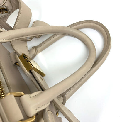 CELINE Handbag leather beige Old logo Mini Boston Women Secondhand