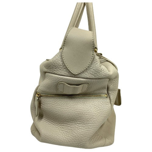 CELINE Handbag leather beige Old logo Mini Boston Women Secondhand