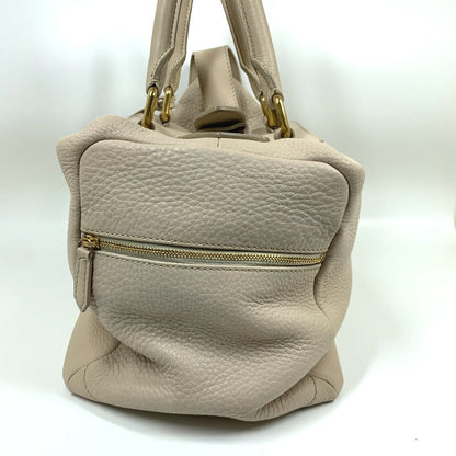 CELINE Handbag leather beige Old logo Mini Boston Women Secondhand
