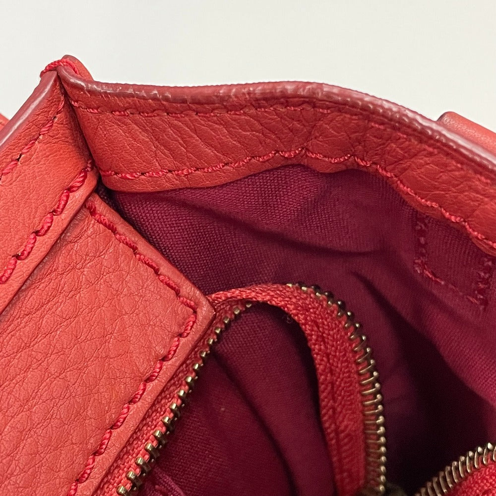 CELINE Handbag 168243 leather Red Nano Shopper Luggage Women Secondhand
