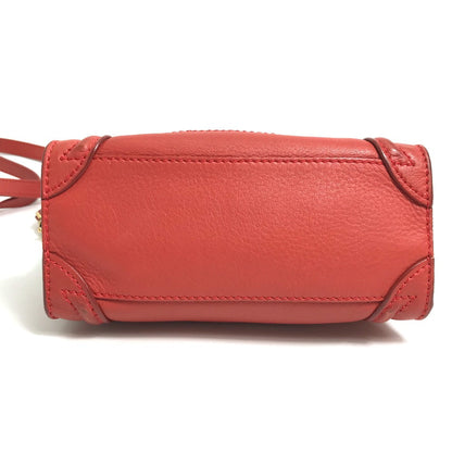 CELINE Handbag 168243 leather Red Nano Shopper Luggage Women Secondhand