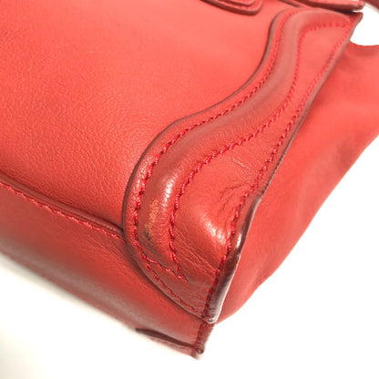 CELINE Handbag 168243 leather Red Nano Shopper Luggage Women Secondhand