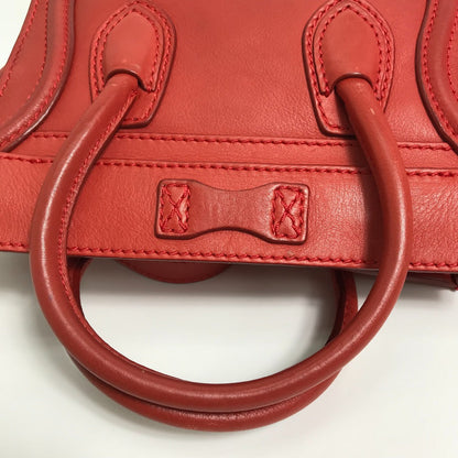 CELINE Handbag 168243 leather Red Nano Shopper Luggage Women Secondhand