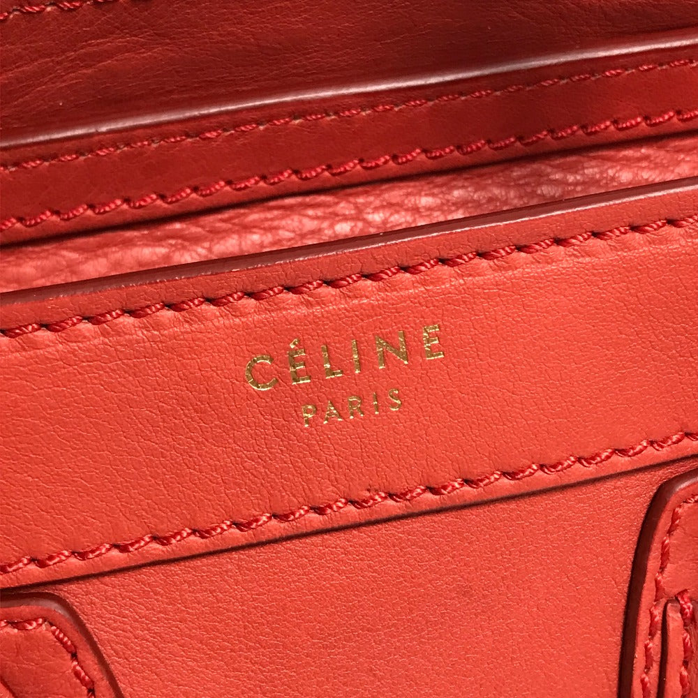 CELINE Handbag 168243 leather Red Nano Shopper Luggage Women Secondhand