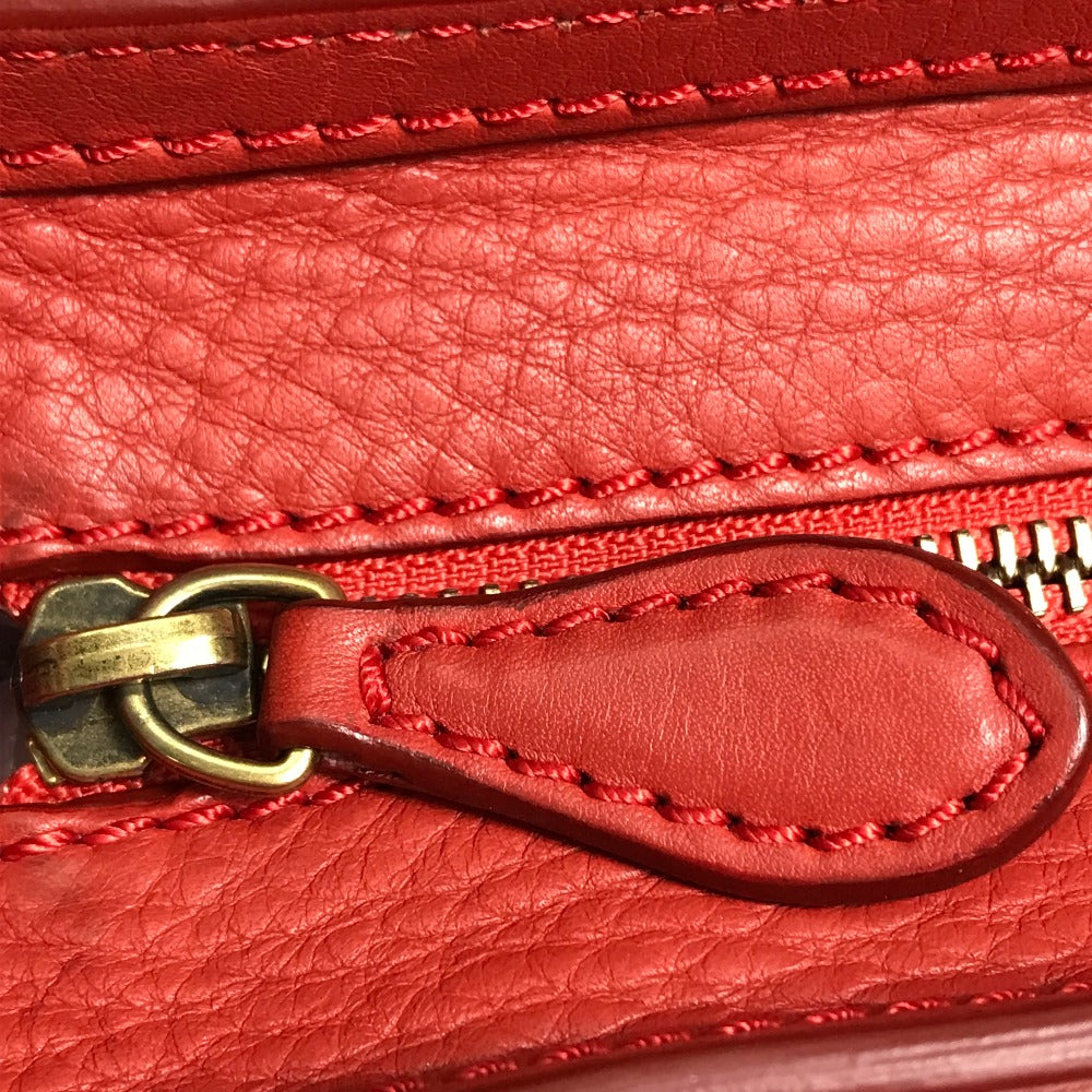 CELINE Handbag 168243 leather Red Nano Shopper Luggage Women Secondhand