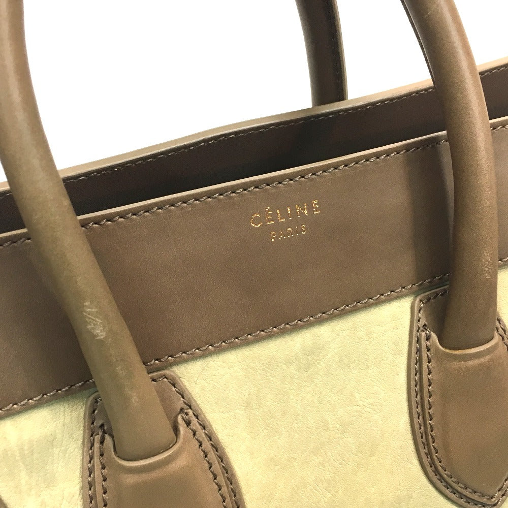 CELINE Handbag 165213 leather beige Mini shopper Luggage Women Secondhand
