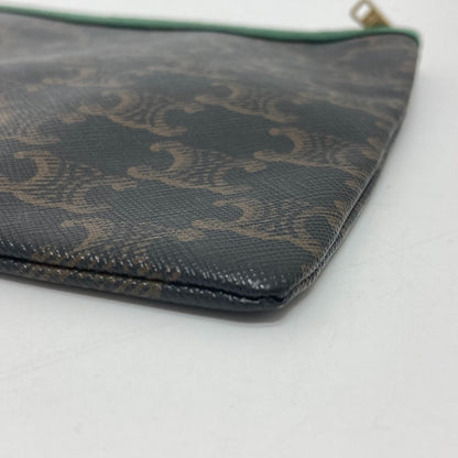 CELINE Clutch bag leather Brown triomphe logo mens Secondhand
