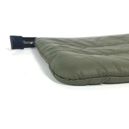 CELINE Clutch bag Leather / nylon khaki By color logo Women Used