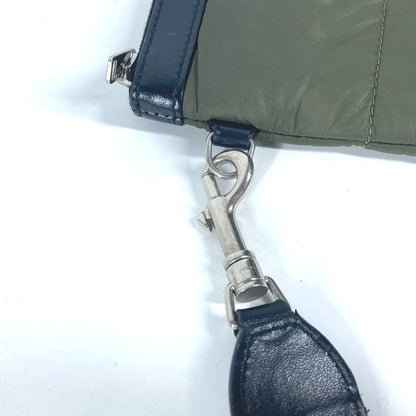 CELINE Clutch bag Leather / nylon khaki By color logo Women Used