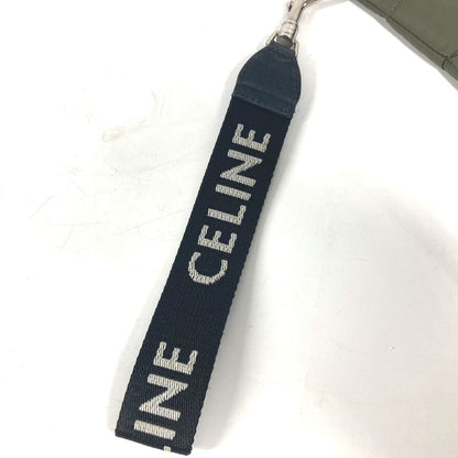 CELINE Clutch bag Leather / nylon khaki By color logo Women Used