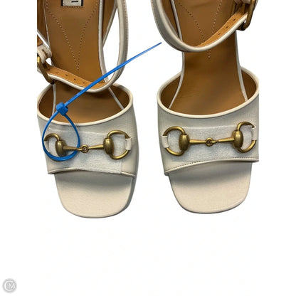 Sandals Luxury Designer By Gucci In White, Size: 9.5