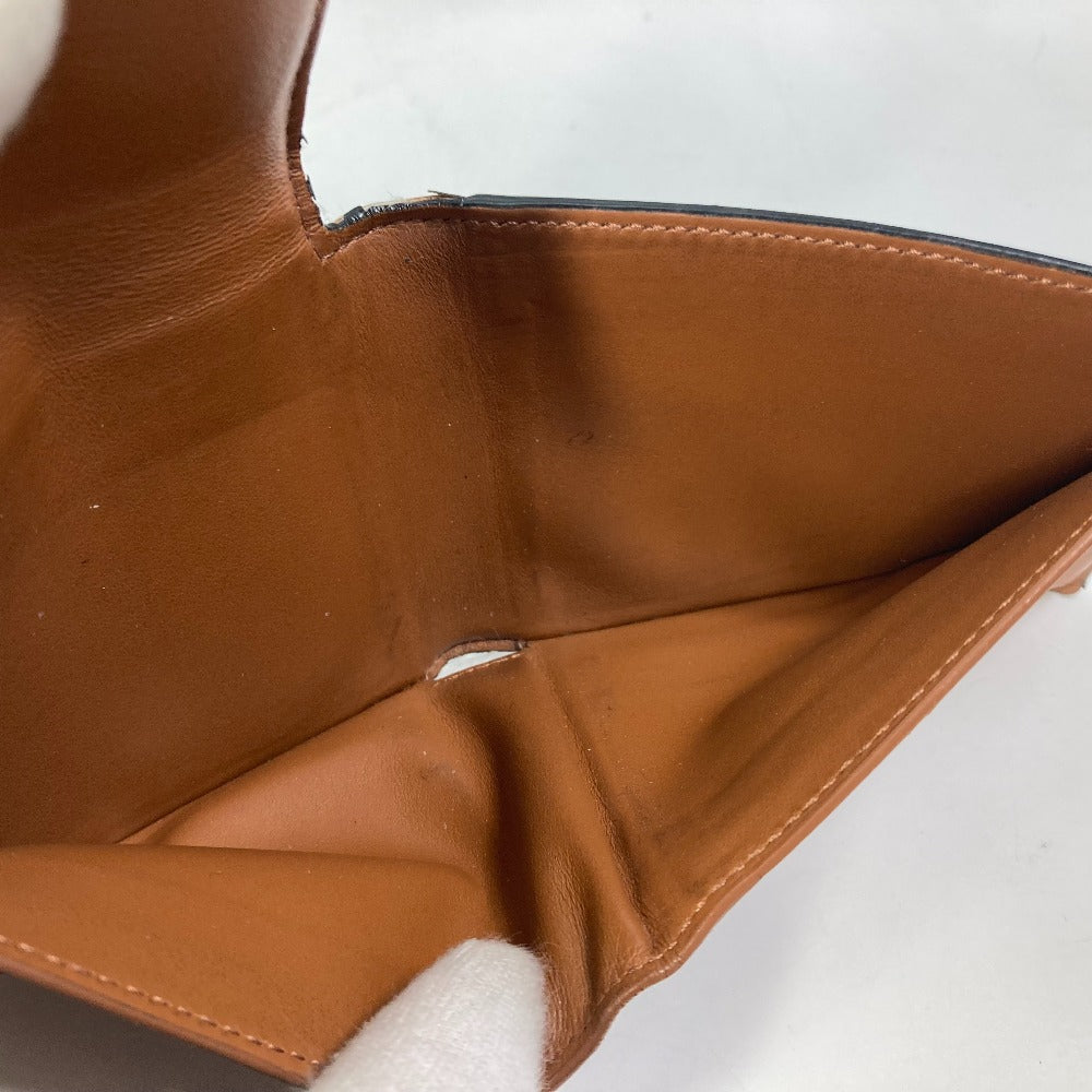 CELINE Folded wallet leather Brown Card Case triomphe wallet mens Used