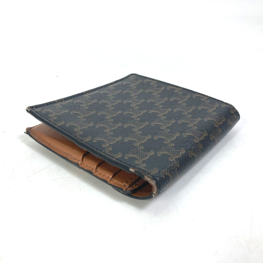 CELINE Folded wallet leather Brown Card Case triomphe wallet mens Used