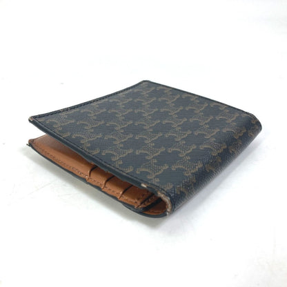 CELINE Folded wallet leather Brown Card Case triomphe wallet mens Used
