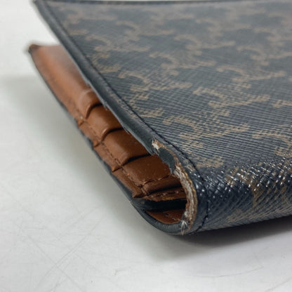 CELINE Folded wallet leather Brown Card Case triomphe wallet mens Used