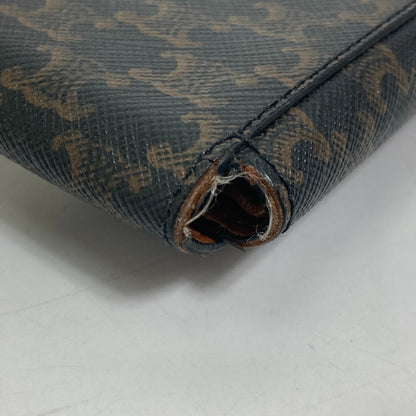 CELINE Folded wallet leather Brown Card Case triomphe wallet mens Used