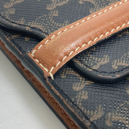 CELINE Folded wallet leather Brown Card Case triomphe wallet mens Used