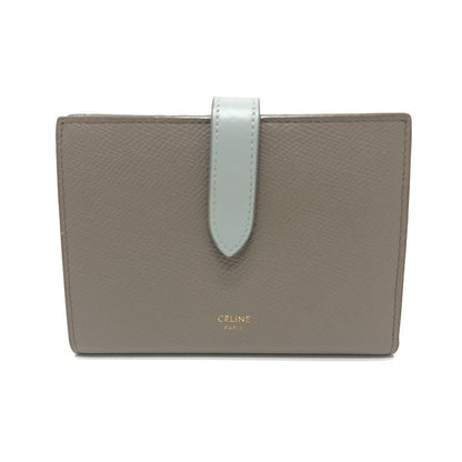 CELINE Folded wallet 10B643BRU leather gray Bicolor Medium Strap Wallet Women Used