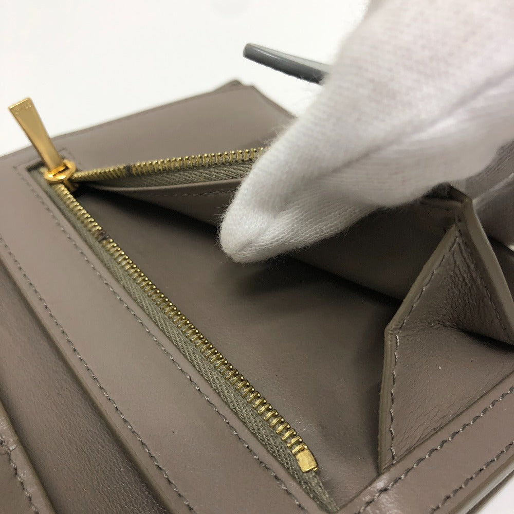 CELINE Folded wallet 10B643BRU leather gray Bicolor Medium Strap Wallet Women Used