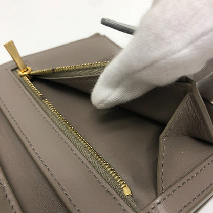 CELINE Folded wallet 10B643BRU leather gray Bicolor Medium Strap Wallet Women Used