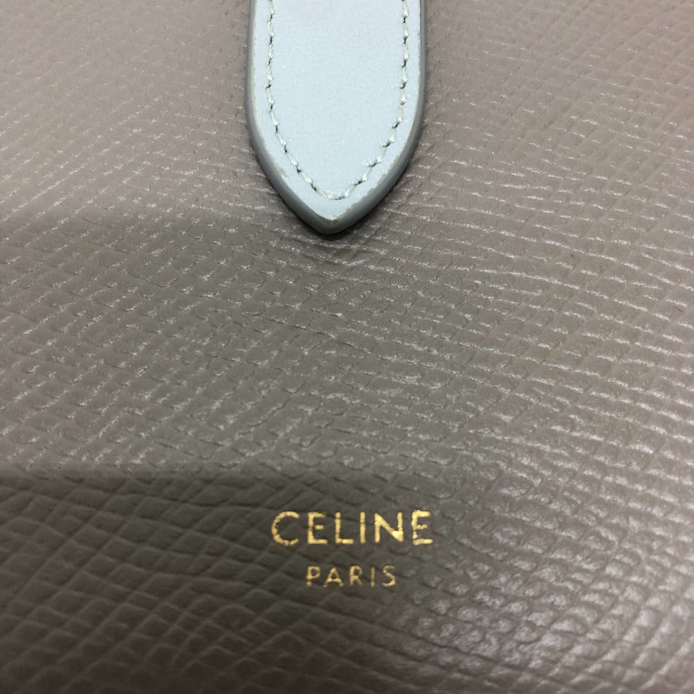 CELINE Folded wallet 10B643BRU leather gray Bicolor Medium Strap Wallet Women Used