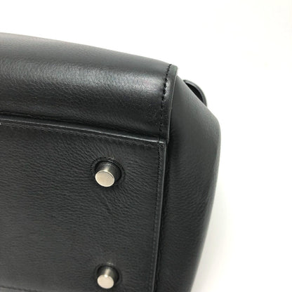 CELINE Shoulder Bag leather black Shoulder edge bag Women Secondhand