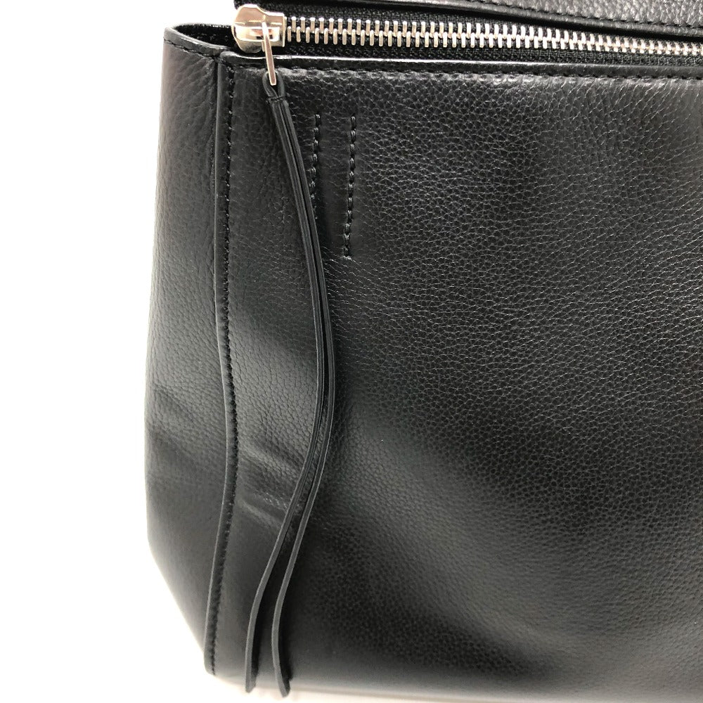 CELINE Shoulder Bag leather black Shoulder edge bag Women Secondhand