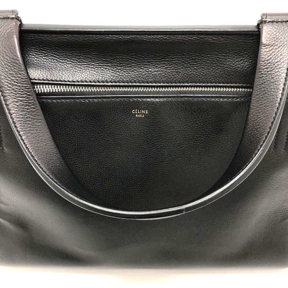 CELINE Shoulder Bag leather black Shoulder edge bag Women Secondhand