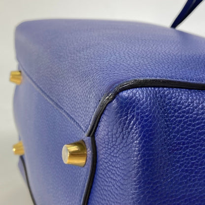 CELINE Shoulder Bag leather blue Handbag Belt bag Women Secondhand