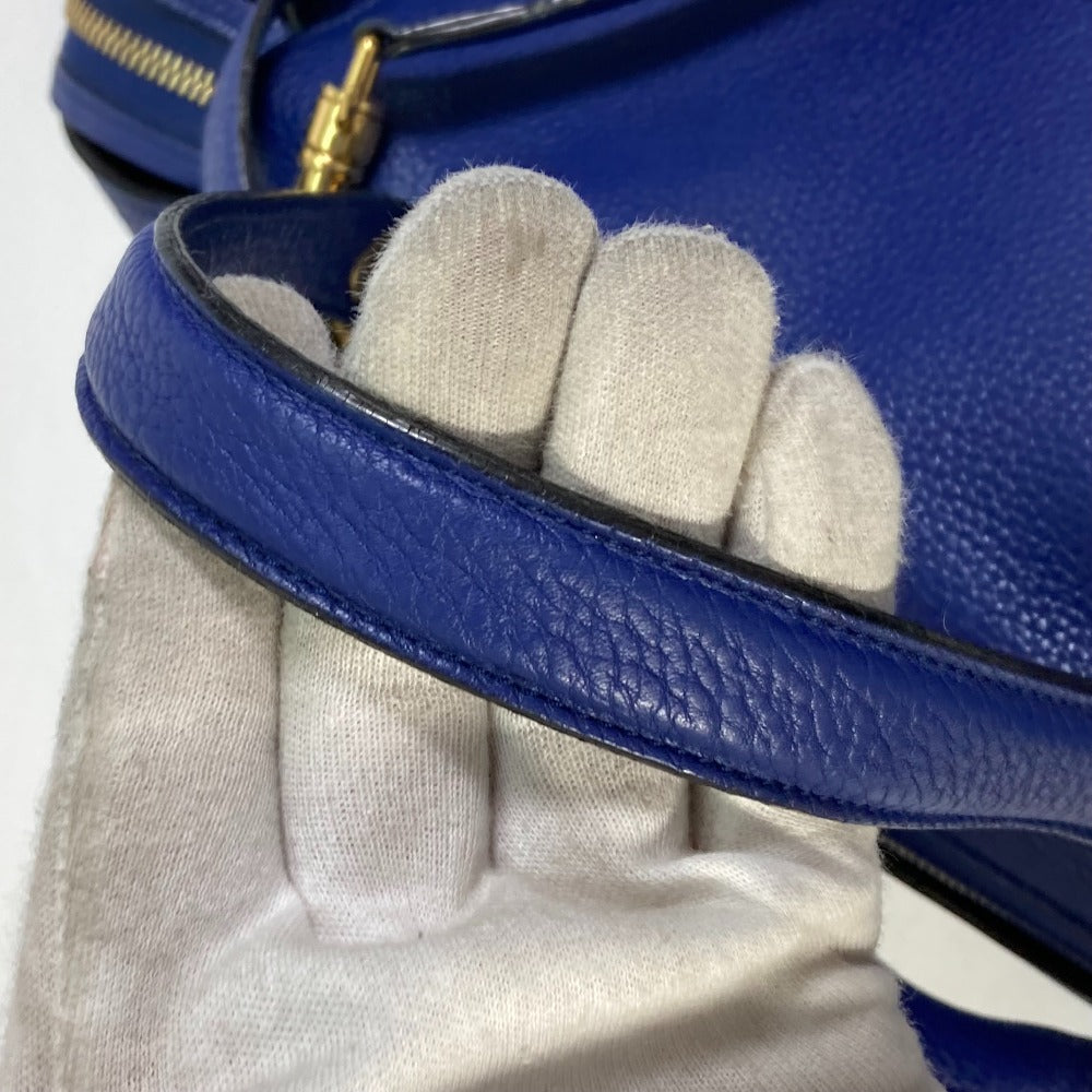 CELINE Shoulder Bag leather blue Handbag Belt bag Women Secondhand