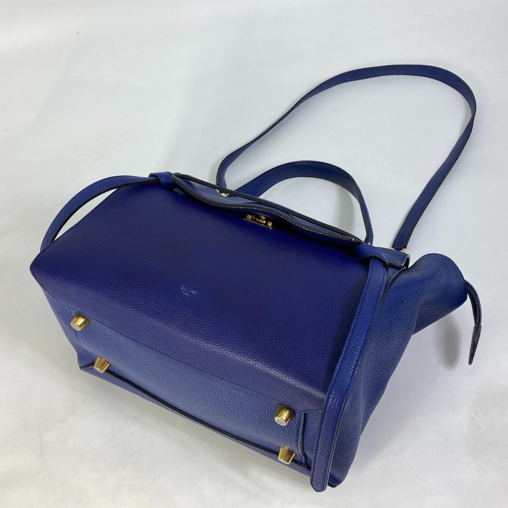 CELINE Shoulder Bag leather blue Handbag Belt bag Women Secondhand