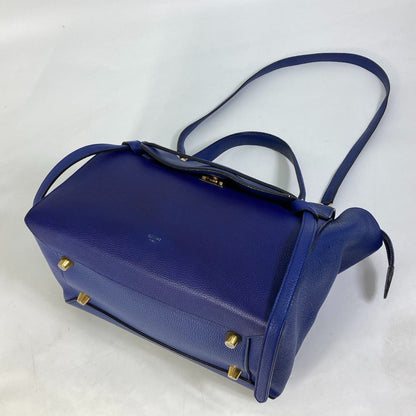 CELINE Shoulder Bag leather blue Handbag Belt bag Women Secondhand