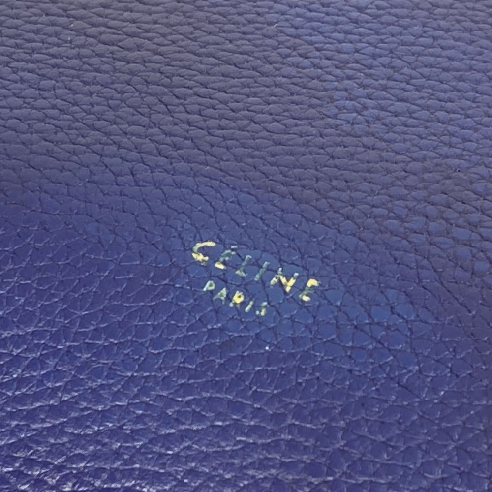 CELINE Shoulder Bag leather blue Handbag Belt bag Women Secondhand