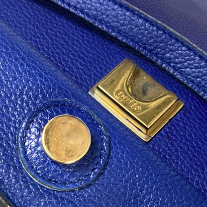 CELINE Shoulder Bag leather blue Handbag Belt bag Women Secondhand