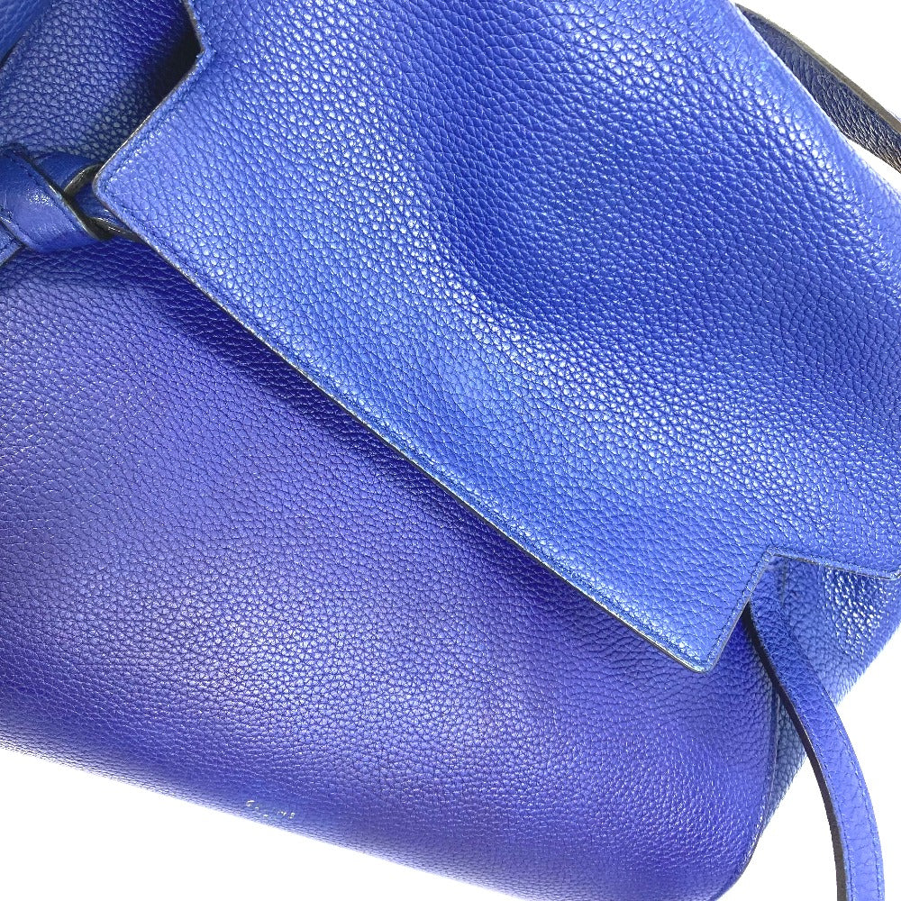 CELINE Shoulder Bag leather blue Handbag Belt bag Women Secondhand