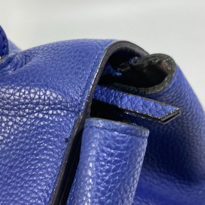 CELINE Shoulder Bag leather blue Handbag Belt bag Women Secondhand