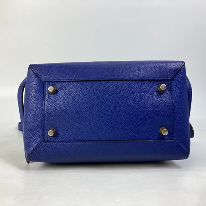 CELINE Shoulder Bag leather blue Handbag Belt bag Women Secondhand