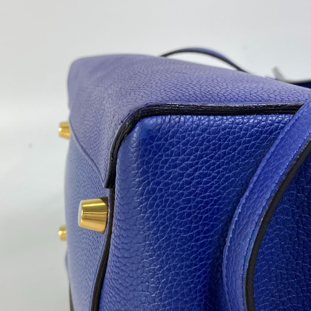CELINE Shoulder Bag leather blue Handbag Belt bag Women Secondhand