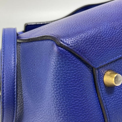 CELINE Shoulder Bag leather blue Handbag Belt bag Women Secondhand